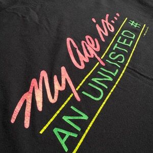 Vintage 90’s Unlisted Age T-Shirt | Black and Neon